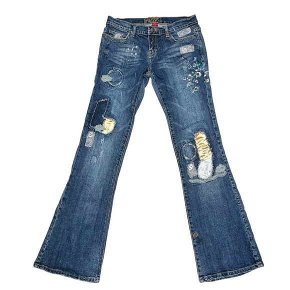 Gadzooks Denim - Gadzooks Vintage Y2K Embroidered Appliqué Denim Flare Jeans size 27